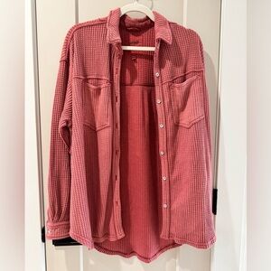 Aerie Casual  Button Down Shirt waffle knit flannel